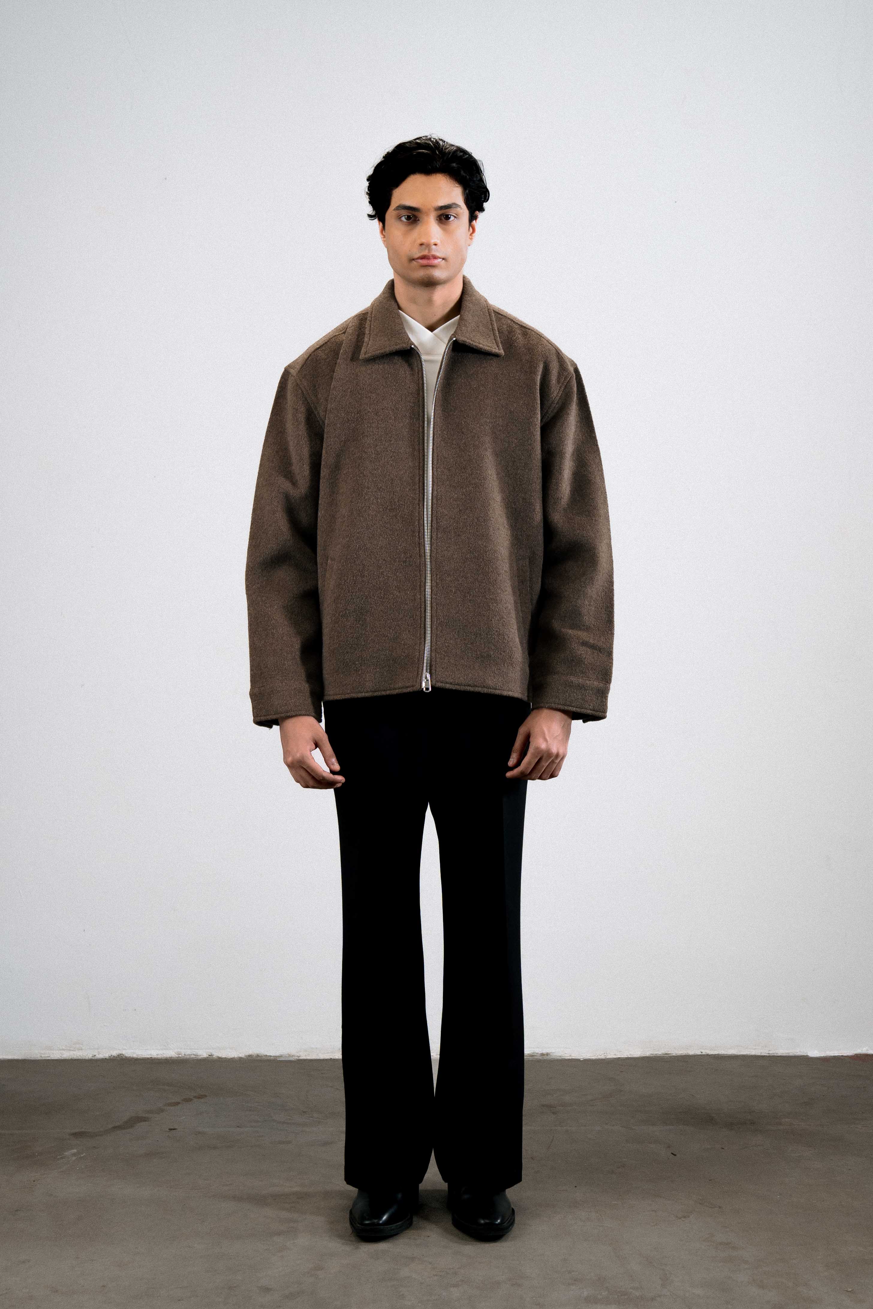 Hair-on Wool Jacket — Brown