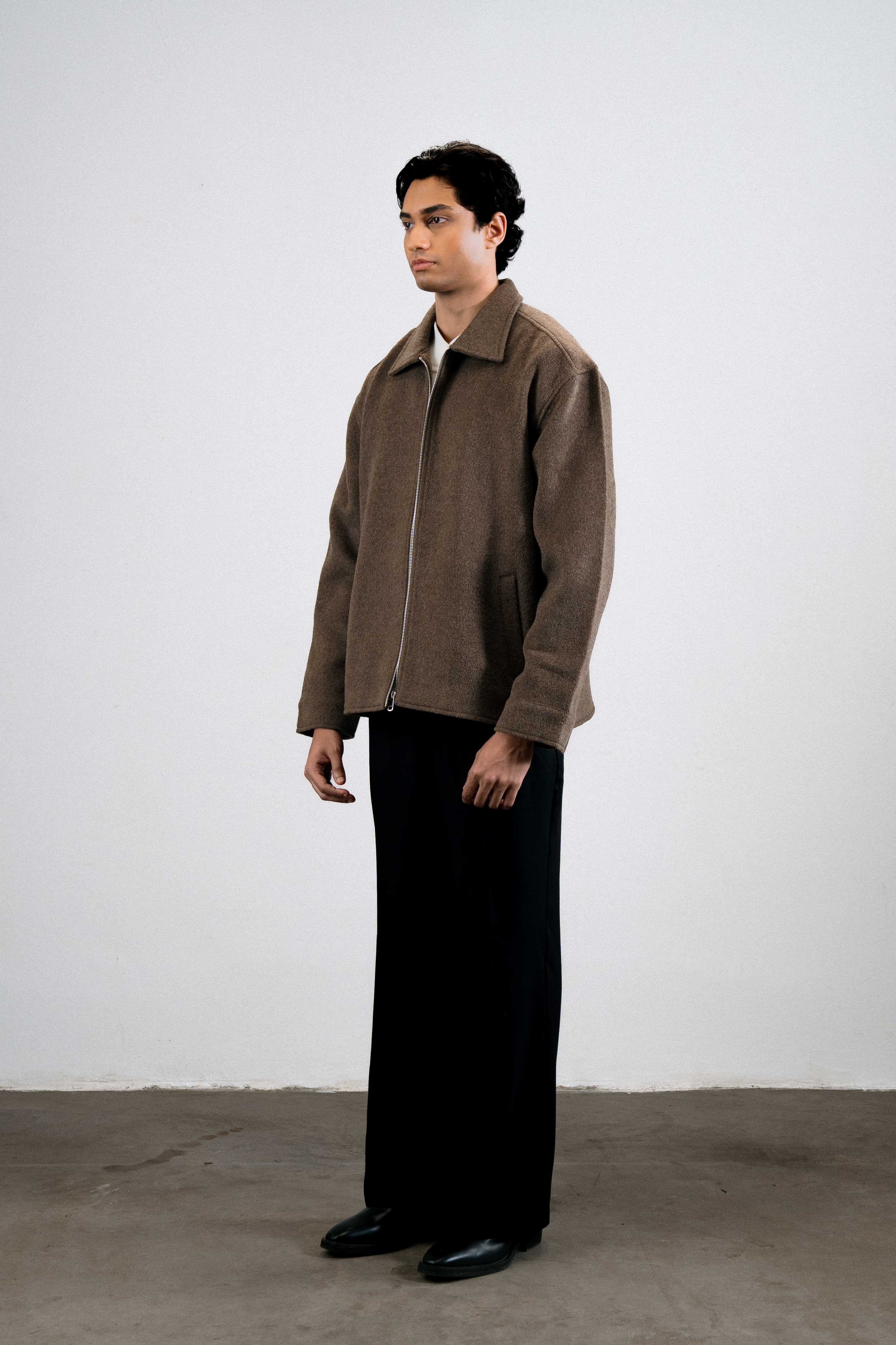 Hair-on Wool Jacket — Brown