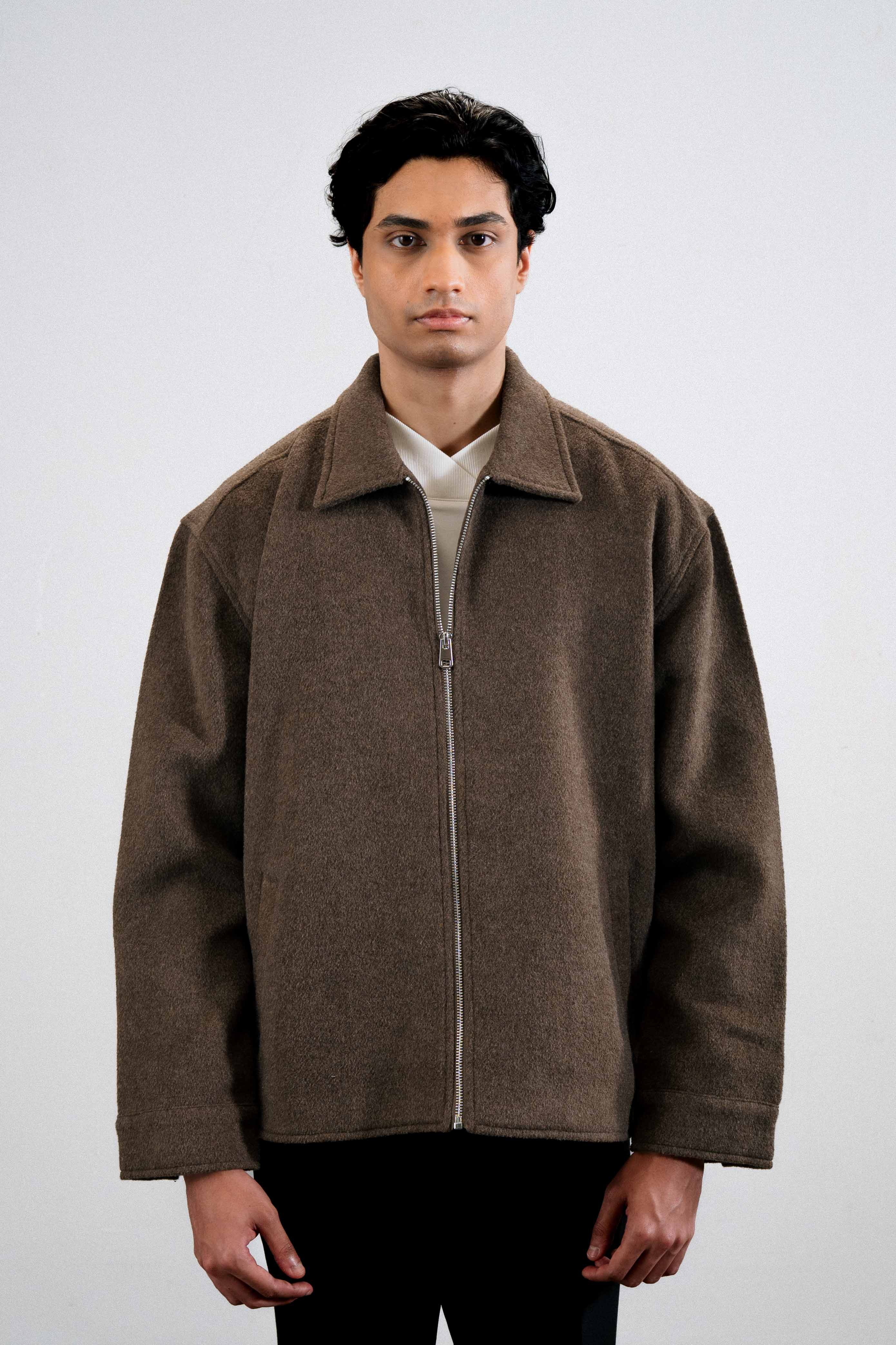 Hair-on Wool Jacket — Brown