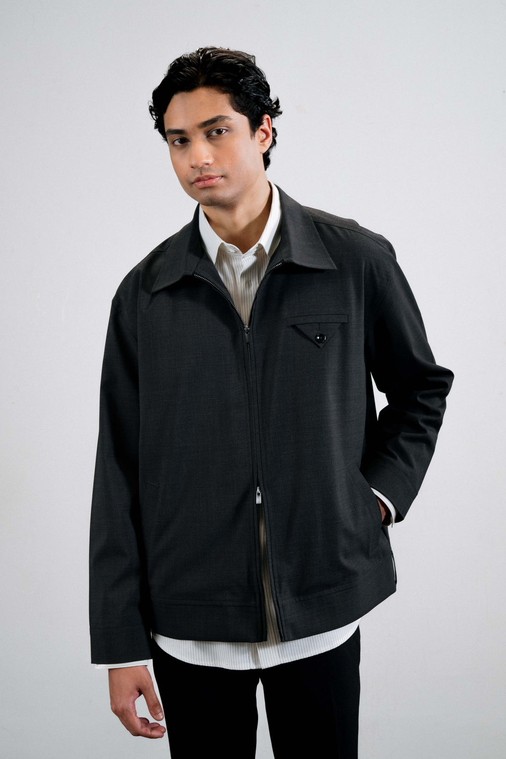 Merino Wool Jacket — Grey
