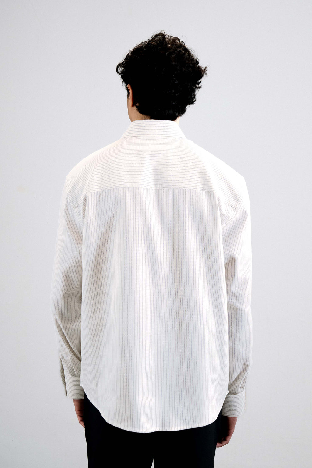 Pinstriped Cotton Shirt — White
