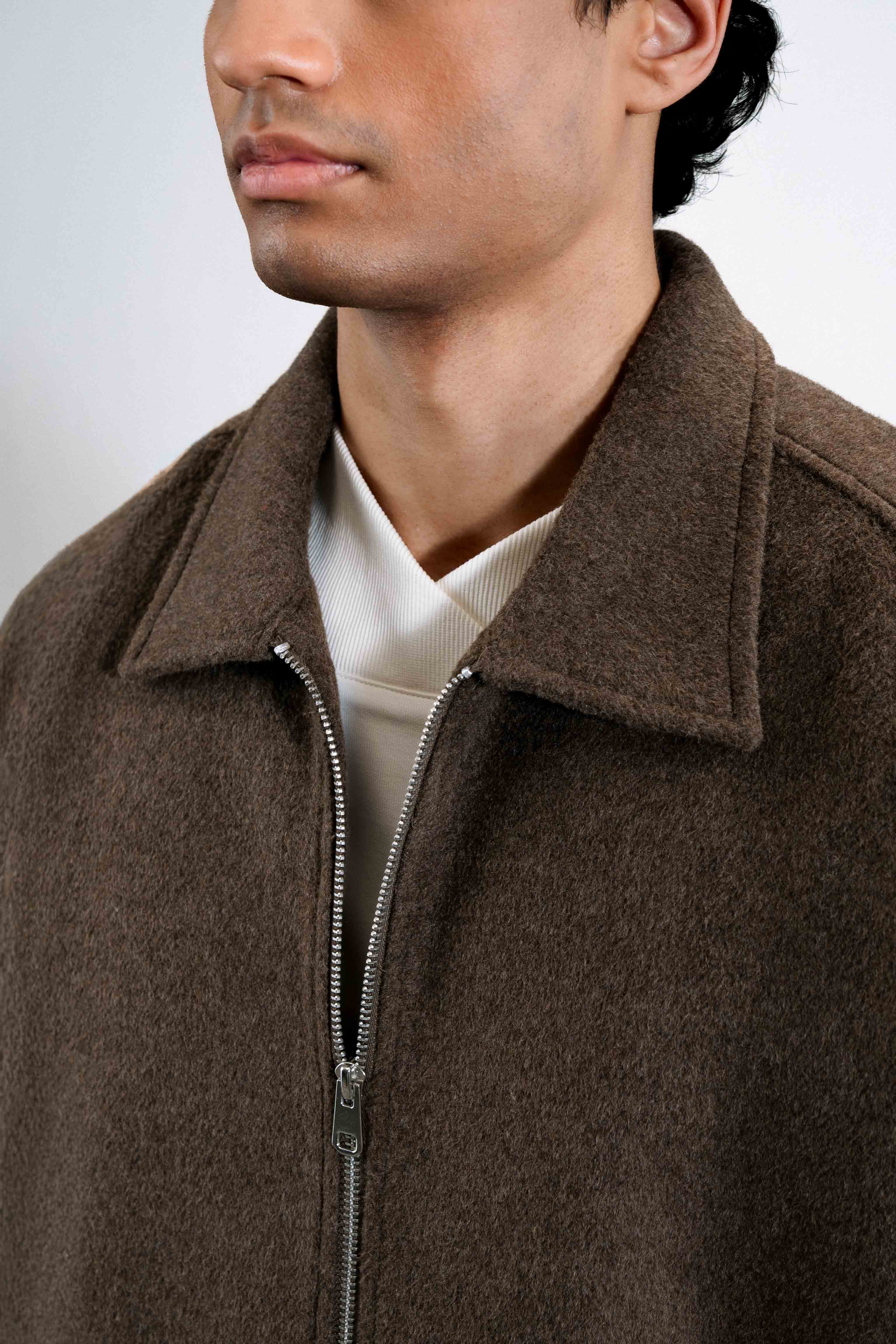 Hair-on Wool Jacket — Brown