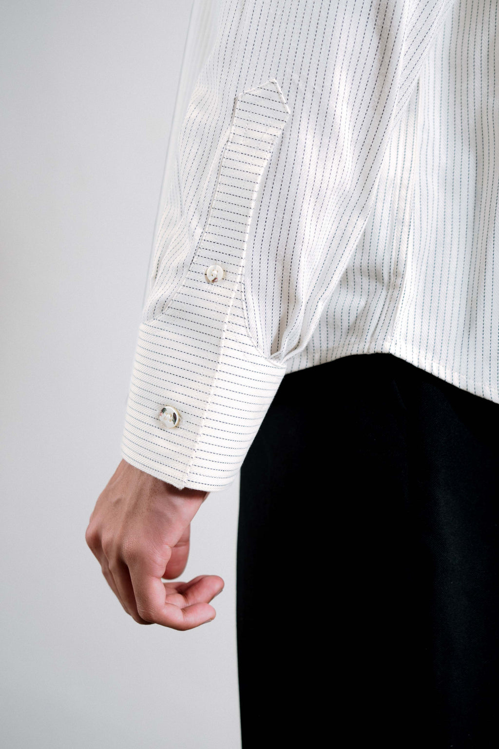 Pinstriped Cotton Shirt — White